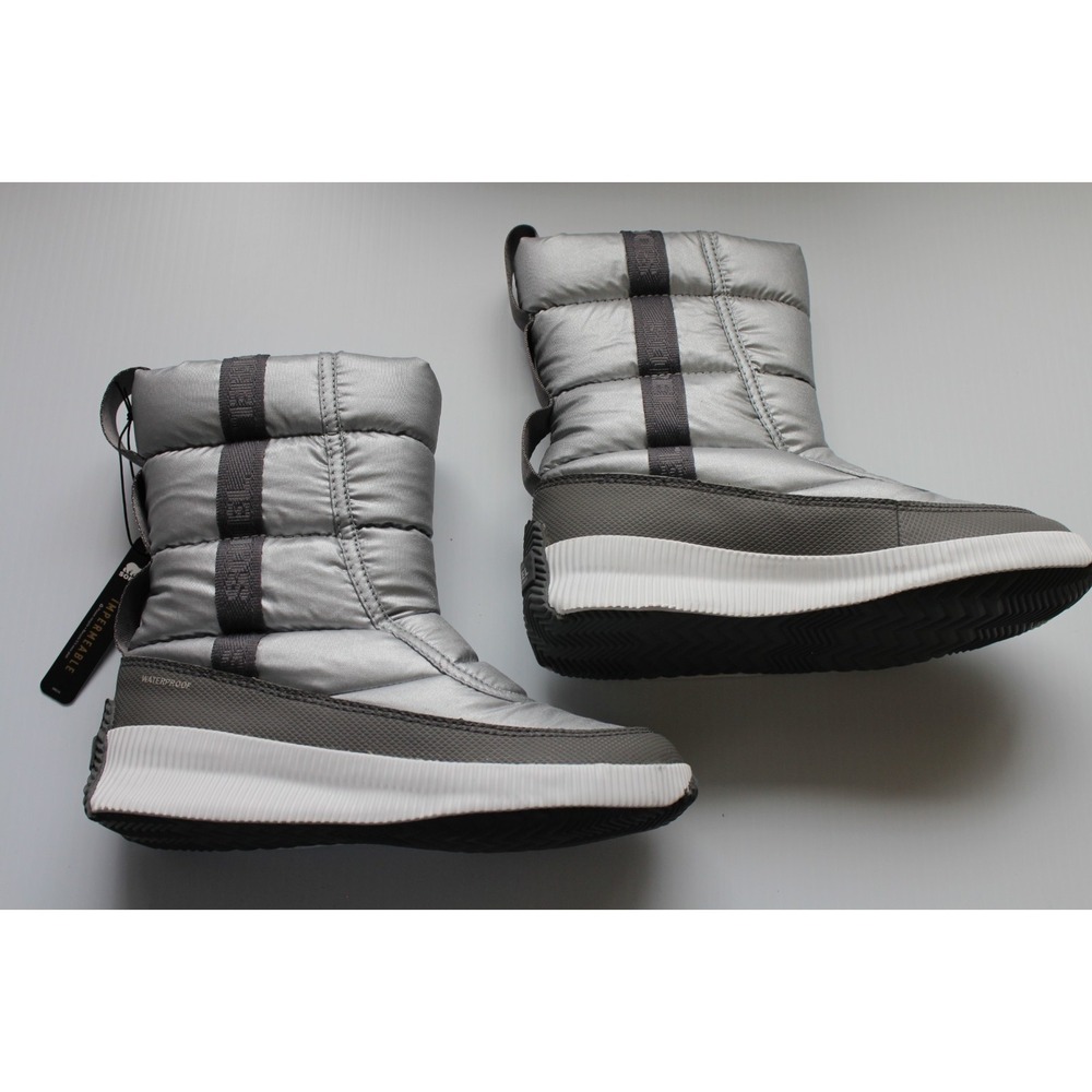 Sorel Women Out 'N About Puffy Mid Waterproof Boot Pure Silver Size 9.5 M NEW! - Picture 9 of 14